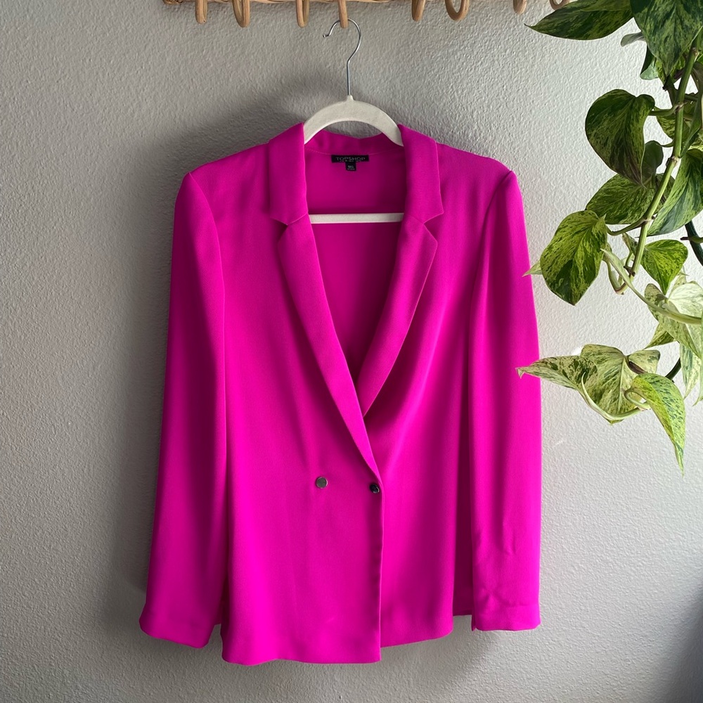 Topshop Neon Pink Blazer